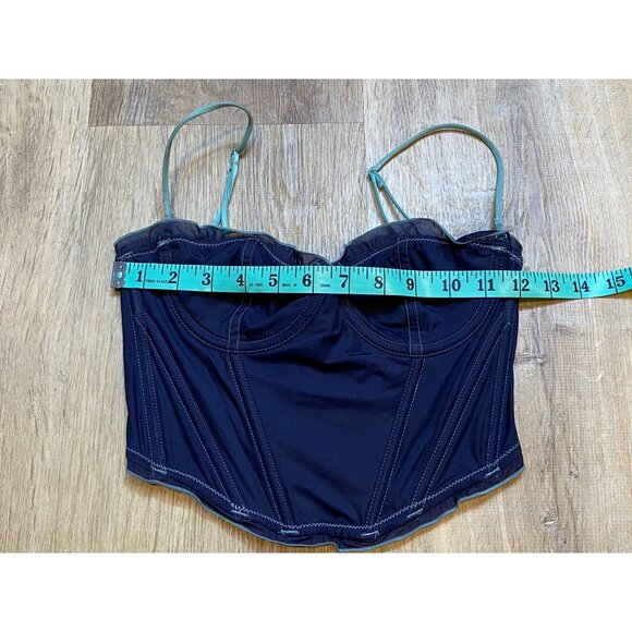 Out From Under Blue Corset Style‎ Top With Adjustable Straps & Hook Clasp Back S - Picture 5 of 7
